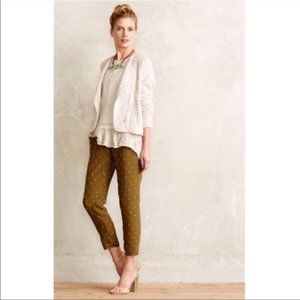 Anthropologie Elevenses Gold Form Trousers